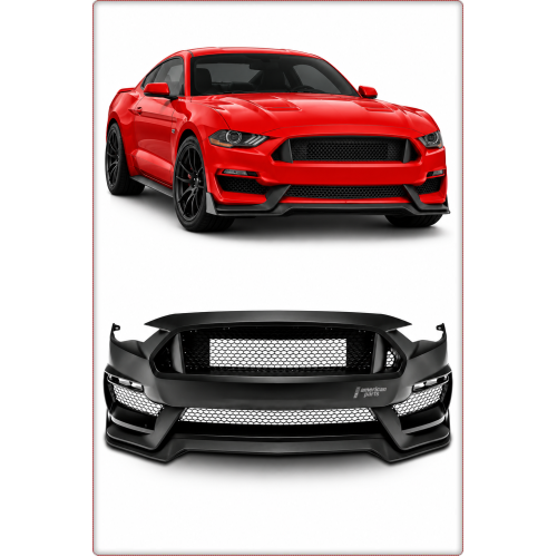 COMPLETE FRONT BUMPER WITH TURN SIGNALS – FORD MUSTANG 2018–2023 GT350 STYLE
