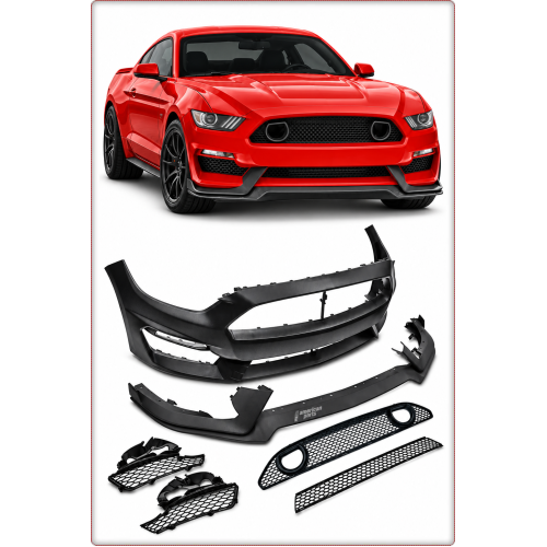 PARE-CHOCS AVANT COMPLET + LED POUR FORD MUSTANG 2015 - 2017 STYLE MACH1
