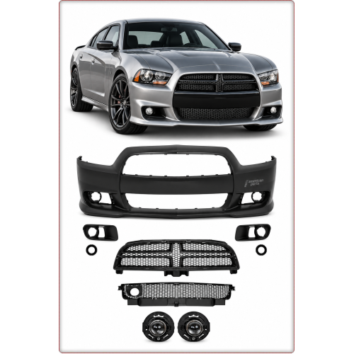 PARE-CHOCS AVANT COMPLET POUR DODGE CHARGER 2011 - 2014 STYLE SRT AVEC RADAR