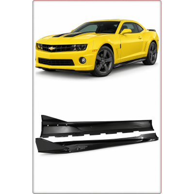 MINIGONNE LATERALI PER CHEVROLET CAMARO 2010 - 2015 IKON NERO LUCIDO / TÜV