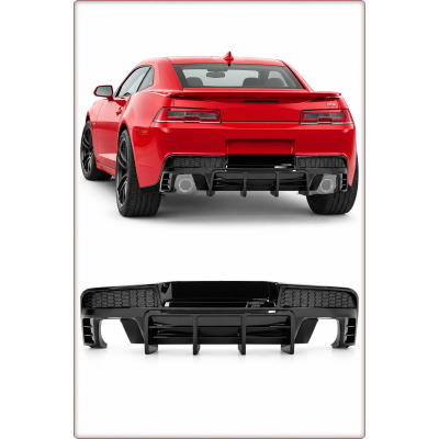 DIFFUSORE POSTERIORE PER CHEVROLET CAMARO 2014 - 2015 NERO LUCIDO