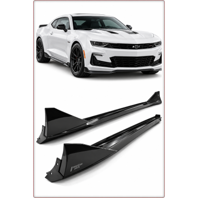 SEUILS LATÉRAUX POUR CHEVROLET CAMARO 2016 - 2023 STYLE JGD NOIR BRILLANT