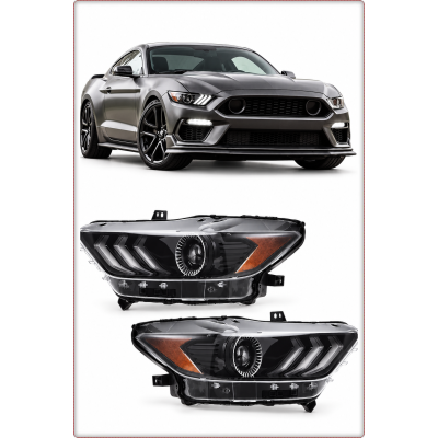 2X FARI ANTERIORI PER JEEP FORD MUSTANG 2015 - 2017 FULL LED / DOT SAE