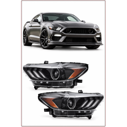 2 × REFLEKTORY PRZEDNIE – JEEP FORD MUSTANG 2015–2017 FULL LED / DOT SAE