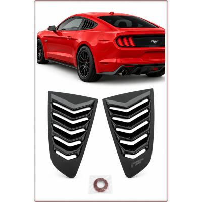 2 × COUVERCLE DE FENÊTRE LATÉRALE – FORD MUSTANG 2015–2023 NOIR MAT