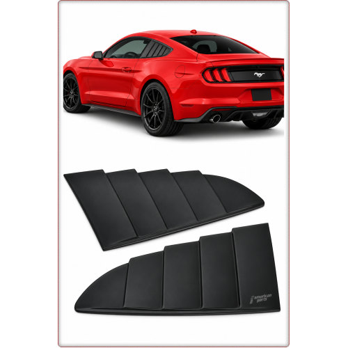 2 × COUVERCLE DE VITRE LATÉRALE – FORD MUSTANG 2015–2023 NOIR BRILLANT