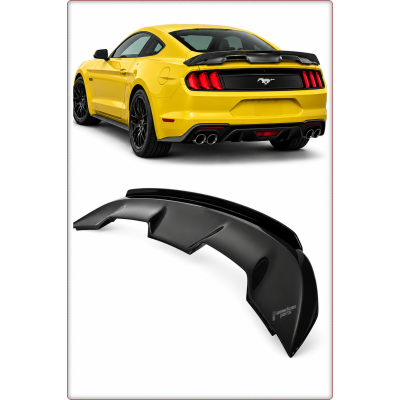 SPOILER POSTERIORE PER FORD MUSTANG 2015 - 2023 GT500/STILE MACH1 / TÜV NERO LUC...