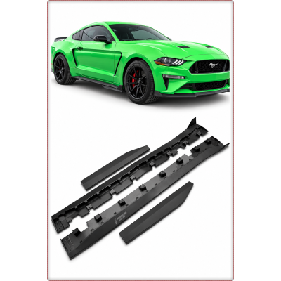 NAKŁADKI PROGÓW DO FORD MUSTANG 2015 - 2023 W STYLU GT500 / TÜV