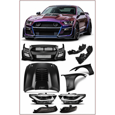 BODY KIT — PARAURTI, COFANO E PARAFANGO PER FORD MUSTANG 2018 - 2023 STILE GT500