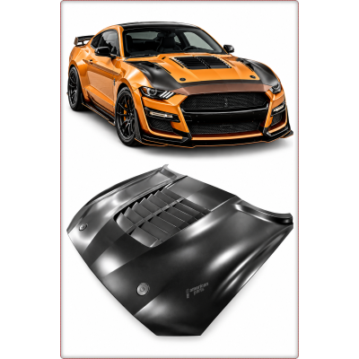 CAPOT MOTEUR ALUMINIUM POUR FORD MUSTANG 2018 - 2023 GT500 STYLE 1:1