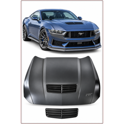 CAPOT MOTEUR EN ALUMINIUM POUR FORD MUSTANG 2024 - 2026 STYLE DARK HORSE