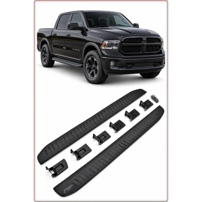 2X PEDANE LATERALI PER DODGE RAM 1500 DS 2013 - 2018 TRX STILE