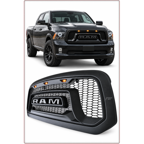 FRONT GRILLE – DODGE RAM 1500 2013–2028 REBEL STYLE / TÜV / MATTE BLACK