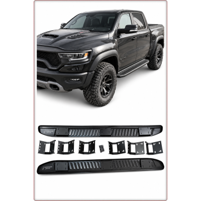 2X PEDANE LATERALI PER DODGE RAM 1500 DT 2019 - 2024 TRX STILE