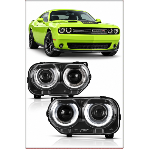 2 × FARI ANTERIORI – DODGE CHALLENGER 2015–2023 LED D2S / EU