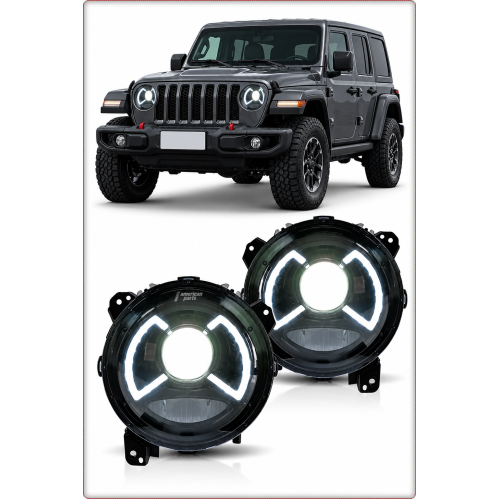 2 × PHARES – JEEP WRANGLER JL 2018–2025 FULL LED / EU V1 STYLE