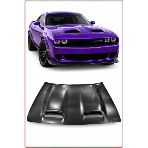 COFANO IN ALLUMINIO PER DODGE CHALLENGER 2008 - 2024 HELLCAT 2019 REDEYE STILE