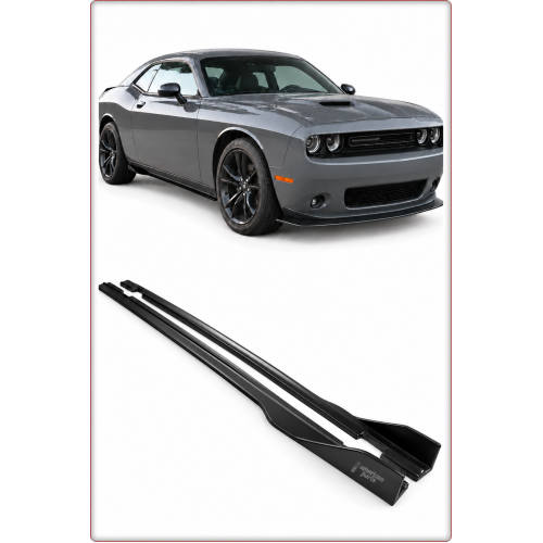 MINIGONNE LATERALI – DODGE CHALLENGER 2015–2023 NERO OPACO / TÜV