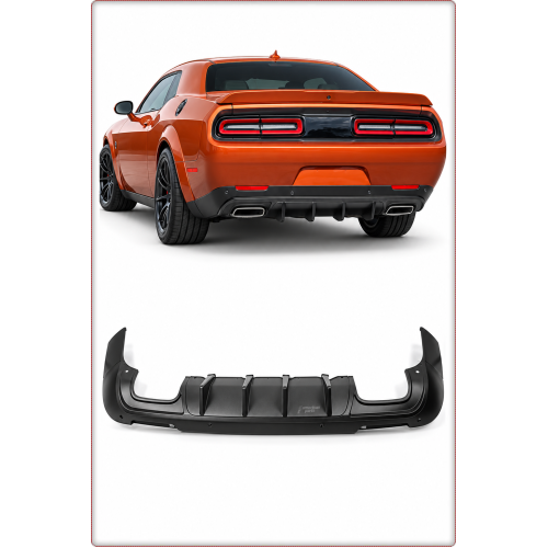 DIFFUSORE POSTERIORE PER DODGE CHALLENGER 2015 - 2024 V1 STILE OPACO