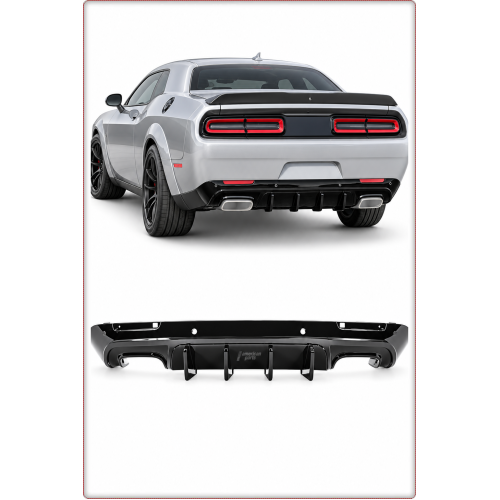 DIFFUSORE POSTERIORE PER DODGE CHALLENGER 2015 - 2024 V2 STILE LUCIDO