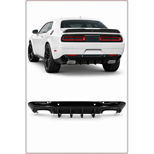 DIFFUSORE POSTERIORE PER DODGE CHALLENGER 2015 - 2024 V3 STILE LUCIDO