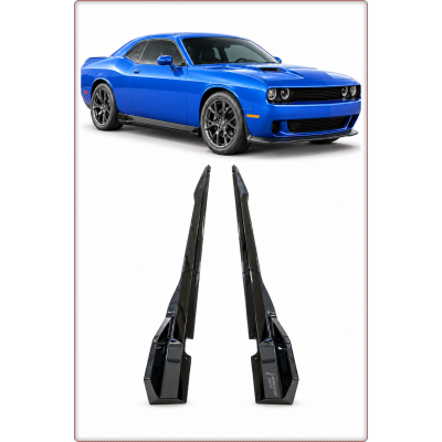 MINIGONNE LATERALI PER DODGE CHALLENGER 2015 - 2023 V3 STILE NERO LUCIDO / TÜV