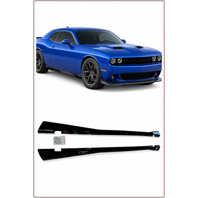 NAKŁADKI PROGÓW DO DODGE CHALLENGER 2015 - 2023 V4 STYL CZARNY POŁYSK / TÜV
