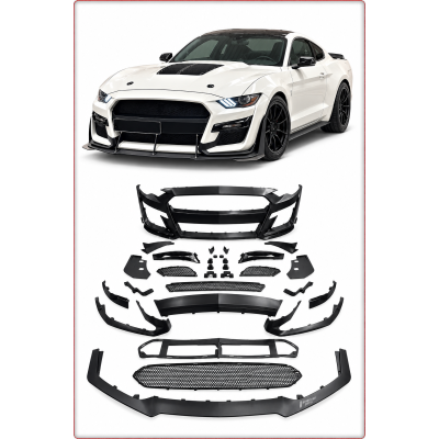 KIT PARAURTI ANTERIORE COMPLETO PER FORD MUSTANG 2018 - 2023 STILE GT500 / TÜV
