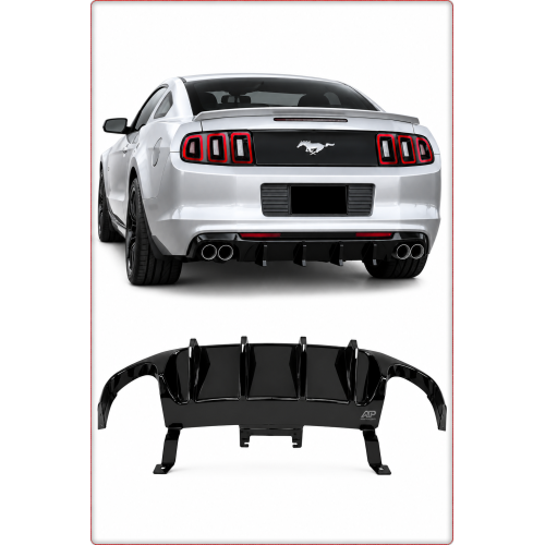 DIFFUSORE POSTERIORE PER FORD MUSTANG 2013 - 2014 COMPETITION STILE LUCIDO