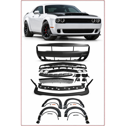 PARAURTI ANTERIORE + WIDEBODY PER DODGE CHALLENGER 2015 - 2024 STILE HELLCAT
