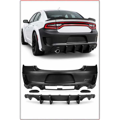 PARAURTI POSTERIORE + DIFFUSORE PER DODGE CHARGER 2015 - 2024 SRT 2021+ STILE / TÜV