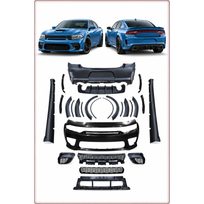 BODY KIT PARAURTI ANTERIORE E POSTERIORE PER DODGE CHARGER 2015 - 2023 STILE HEL...