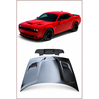 CAPOT MOTEUR ALUMINIUM POUR DODGE CHALLENGER 2008 - 2024 Hellcat SRT STYLE