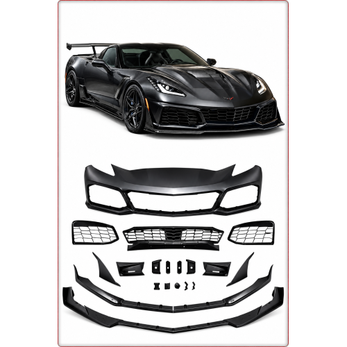 PARE CHOC AVANT COMPLET – CHEVROLET CORVETTE C7 2014–2019 STYLE ZR1