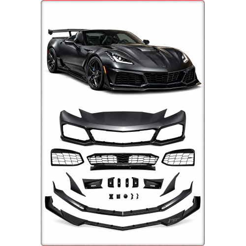 PARE CHOC AVANT COMPLET – CHEVROLET CORVETTE 2014–2019 ZR1 / CARBON FLASH
