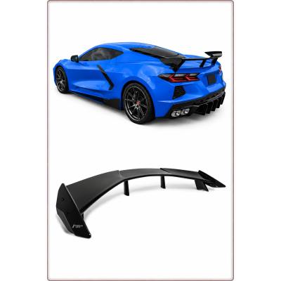 SPOILER POSTERIORE PER CHEVROLET CORVETTE 2020 - 2026 ALETTONE ALTO / NERO LUCID...