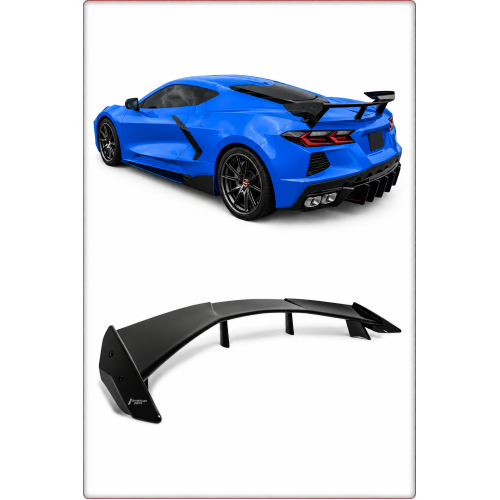 REAR SPOILER – CHEVROLET CORVETTE 2020–2026 HIGH WING / BLACK GLOSSY