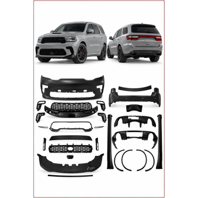 BODY KIT PARAURTI ANTERIORE E POSTERIORE PER DODGE DURANGO 2014–2023 STILE SRT H...