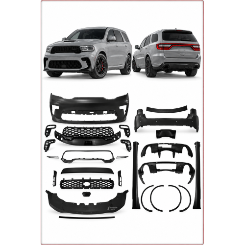 BODY KIT PARAURTI ANTERIORE E POSTERIORE PER DODGE DURANGO 2014–2023 STILE SRT HELLCAT