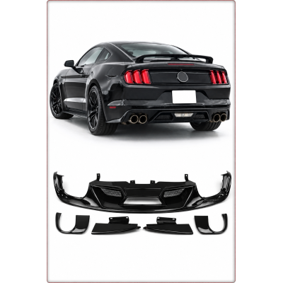 DIFFUSORE POSTERIORE PER FORD MUSTANG 2015 - 2017 STILE GT500 LUCIDO