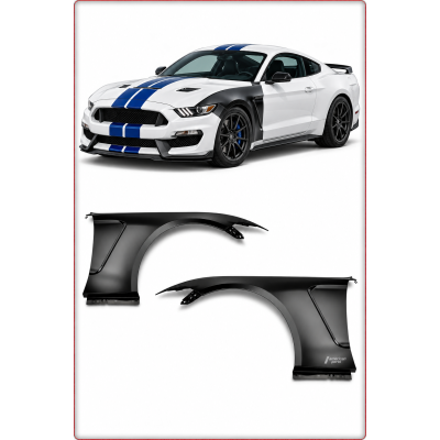 2x ALUMINIUM KOTFLÜGEL VORNE FÜR FORD MUSTANG 2015 - 2017 GT350 STIL