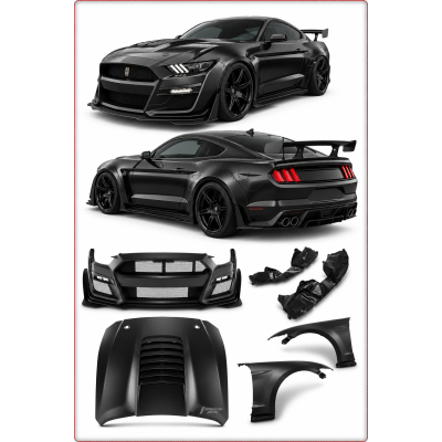 BODY KIT — PARAURTI, COFANO E PARAFANGO PER FORD MUSTANG 2015 - 2017 STILE GT500
