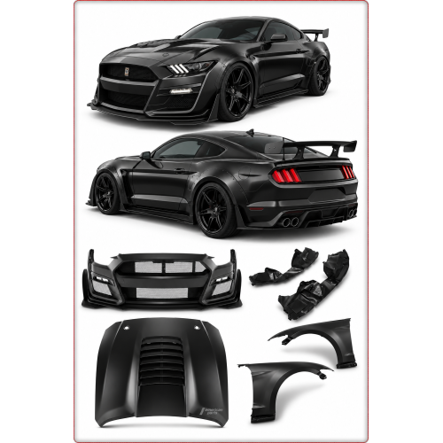 BODY KIT — PARAURTI, COFANO E PARAFANGO PER FORD MUSTANG 2015 - 2017 STILE GT500