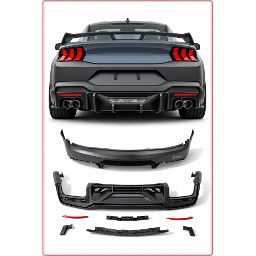 PARAURTI POSTERIORE + DIFFUSORE CON LED – FORD MUSTANG 2015–2023 STILE DARK HORSE