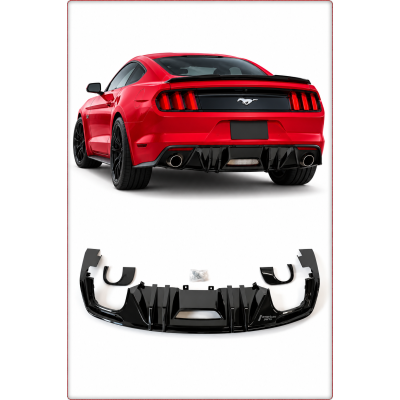 DIFFUSORE POSTERIORE PER FORD MUSTANG 2015 - 2017 COMPETITION STILE OPACO