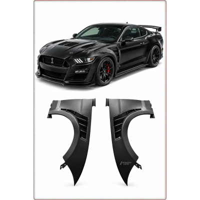 2x ALUMINIUM KOTFLÜGEL VORNE FÜR FORD MUSTANG 2018 - 2023 GT500 STIL