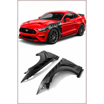 2x ALUMINIUM KOTFLÜGEL VORNE FÜR FORD MUSTANG 2018 - 2023 GTD STIL