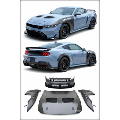 BODY KIT — PARAURTI, COFANO E PARAFANGO PER FORD MUSTANG 2024 - 2026 STILE GTD