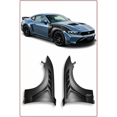 2x ALUMINIUM KOTFLÜGEL VORNE FÜR FORD MUSTANG 2024 - 2026 GTD STIL