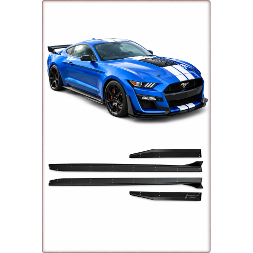 NAKŁADKI PROGÓW – FORD MUSTANG 2015–2023 W STYLU GT500 / TÜV